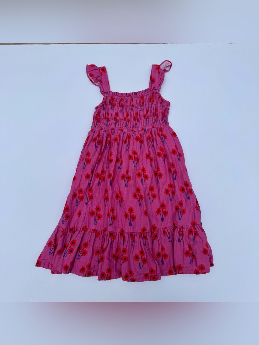 Hanna Pink Floral Flutter Sleeve Dress